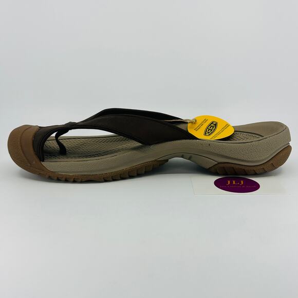 KEEN Men\'s Waimea TG Java Leather Toe Bumper Flip-Flop Sandals 1029128 Size 13 main image 8